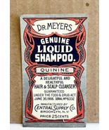 Central Supply Co Antique Label 1910s Dr Meyer&#39;s Liquid Shampoo Quinine ... - $21.98