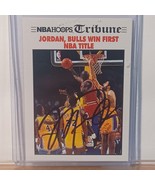 1991-92 HOOPS MICHAEL JORDAN TRIBUNE BULLS WIN FIRST NBA TITLE #542 CARD - £259.14 GBP