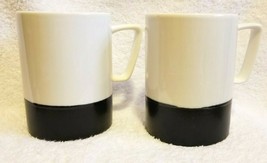Set of Two Starbucks Coffee Cups or Mugs 16 Oz BEIGE With Black Bottom 2013 - £19.68 GBP