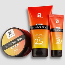 BYROKKO Shine Brown Tan &amp; Protect Bundle 3in1 | Body Sunscreen SPF 25 (150 ml) + - £71.86 GBP
