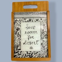Vintage Wood Cutting Board Glass Insert Wall Hang Display Kitchen Countr... - $9.74