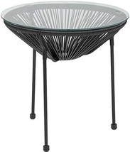 Flash Furniture Valencia Oval Comfort Series Take Ten Black Rattan Table With - £59.25 GBP