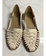 used Nisolo Huarache Sandals Women&#39;s 8.5 White Leather Woven Slip On Loa... - £77.87 GBP