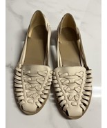 used Nisolo Huarache Sandals Women&#39;s 8.5 White Leather Woven Slip On Loa... - $134.47 CAD
