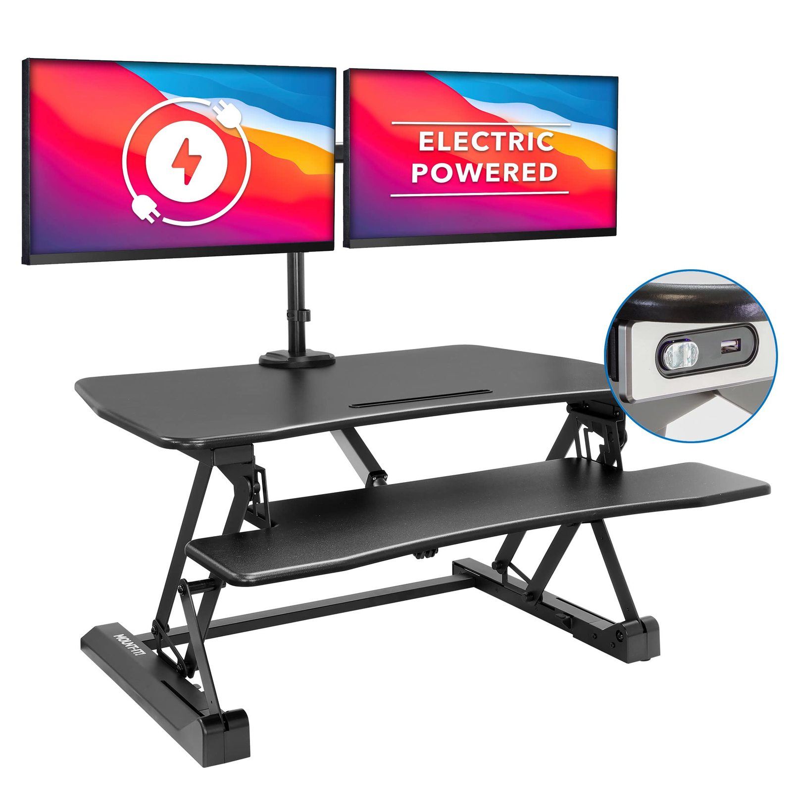 Mount-It! Electric Standing Desk Converter with Dual Monitor Arm, Stand ... - $459.99