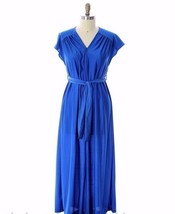 Shadowline Vintage Hostess Gown Robe  M Maxi 1970s Cobalt Blue NWOT - $77.37