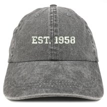 Trendy Apparel Shop EST 1958 Embroidered - 65th Birthday Gift Pigment Dyed Washe - £15.92 GBP