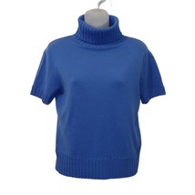 Oscar De La Renta Sweater Women&#39;s Turtle Neck Short Sleeve Wool Blend size S - £23.62 GBP
