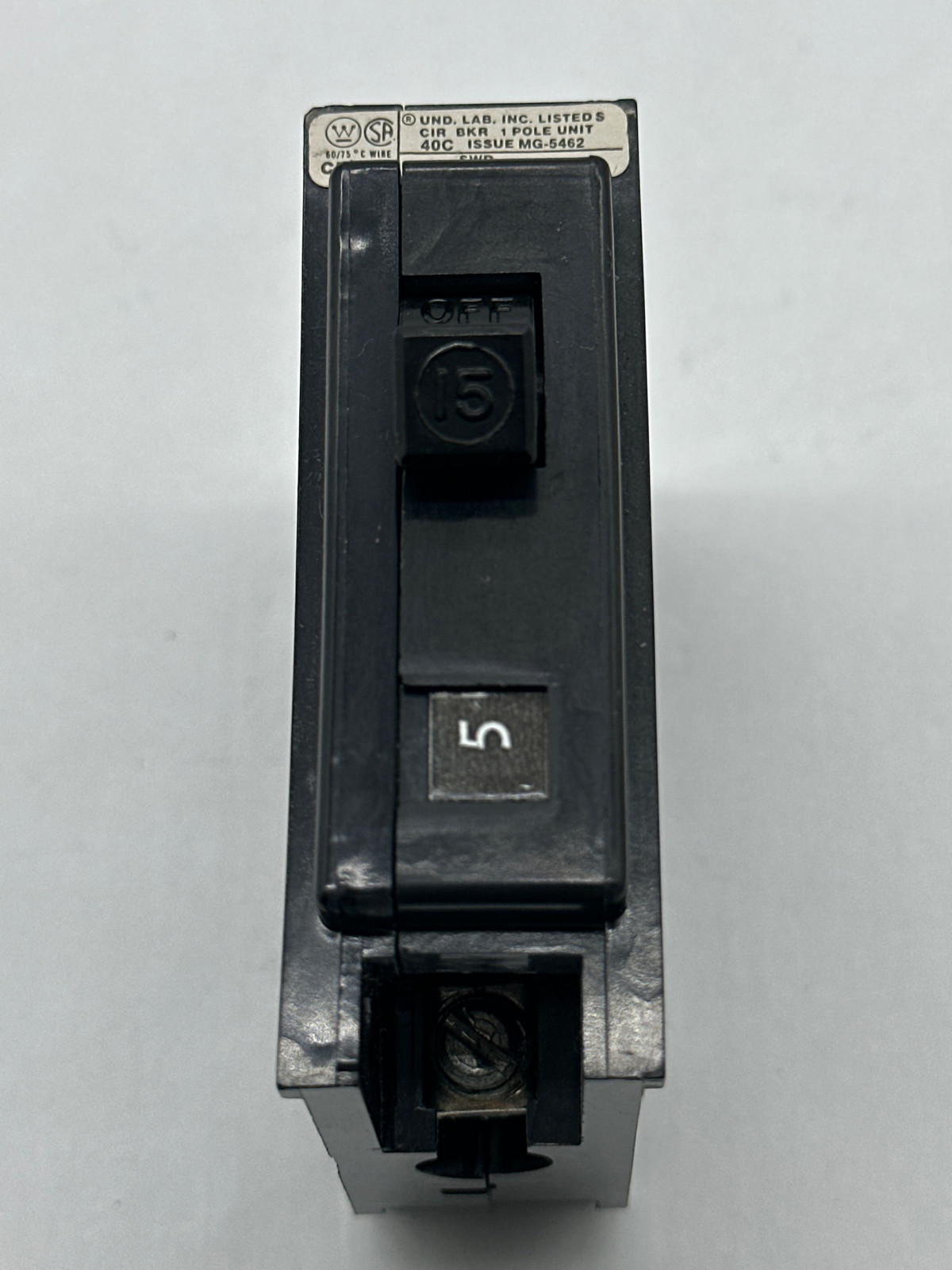 Westinghouse MG-5462 1-Pole Circuit Breaker, 120-240VAC 15A  - $8.50