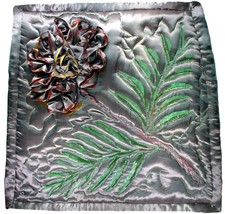 Satin Flower: Quilted Art Wall Hanging - $355.00