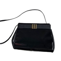 Salvatore Ferragamo black leather crossbody bag Patent Leather - £58.05 GBP