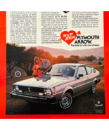 1977 Plymouth Arrow Advertisement Vintage Automobilia Classic GT Chrysle... - €21,41 EUR