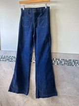 NWOT JBRAND Navy Corduroy Flare Jeans SZ 24 $275 Made in USA - £61.24 GBP