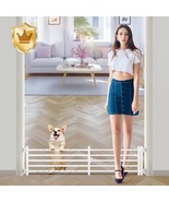 Malier Indoor Dog Gate with Door, 34-55&quot; Extra Wide 10&#39;&#39; Tall White - $46.42 CAD