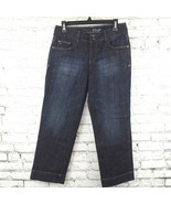 Vintage Tommy Hilfiger Jeans Womens 6 Blue Hope Crop Capri Dark Wash Str... - £15.79 GBP