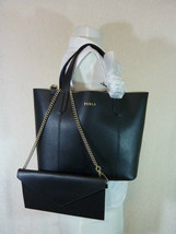 NWT Furla Onyx Black Pebbled Leather Small Elle Tote Bag $248 - $228.00