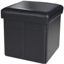 Faux Leather Storage Ottoman Bench Footrest Stool Ottoman Bench 15&quot;X15&quot;X15&quot; - $29.99