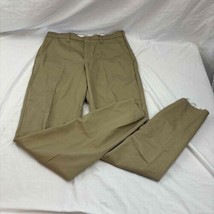 Bulwark Fr Mens Khaki Flat Front Unhemmed Pants 36X37 Flame Resistant  - $29.70