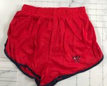 Vintage Adidas Running Shorts Mens S 28-30 Red Navy Blue Striped Trefoil - £59.37 GBP