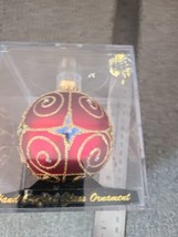 Christmas Ornament  DESIGNER STUDIO Handcrafted Glass Glitter Red Gold Holiday - £12.09 GBP