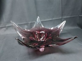 Vintage Czechoslovakian AMETHYST Art Glass Bowl Josef Michal Hospodka Ch... - $889.76 MXN