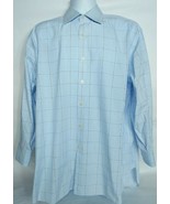 Charles Tyrwhitt Men&#39;s Dress Shirt 17 43 Blue White Plaid Long Sleeve - €22,36 EUR