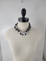 Joan Rivers Clear And Black Acrylic Large beaded necklace - £30.26 GBP