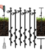 6 Pack Ground Anchor Heavy Duty Earth Anchors with T Handle - £50.46 GBP