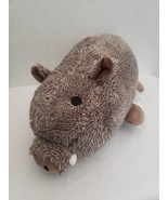 Daiso Warthog Pig Plush Stuffed Animal Brown White Tusks Round Chubby Pi... - £27.16 GBP