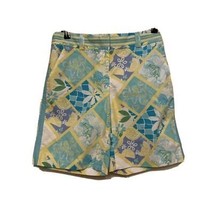 Lilly Pulitzer Bermuda Shorts Octopus Crab Floral Size 2 Blue Yellow Flat Front - £16.52 GBP