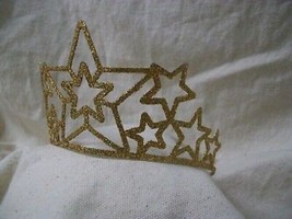 Gold Glitter Star Metal Tiara Crown Celestial Queen King Asteria Fallen Astraeus - £11.75 GBP
