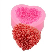 Heart Silicone Soap Mold Flower Rose Diy Form Fondant Soap Making - $11.94