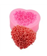 Heart Silicone Soap Mold Flower Rose Diy Form Fondant Soap Making - £8.91 GBP