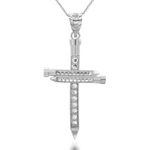 925 Sterling Silver Triple Nail Cross Charml Pendant Necklace - £19.10 GBP+