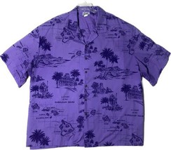 CT Hawaii Fashions Men&#39;s 6XL  Shirt Island Map Palm Trees Ocean Purple B... - £35.25 GBP