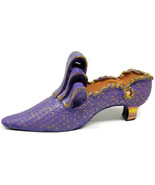Handpainted Purple Gold Tone Accented Vintage Collectable Shoe - £31.05 GBP