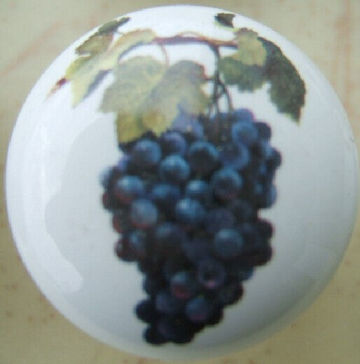 Ceramic Cabinet Knobs Purple Grapes #4 produce - $4.95