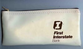 First Interstate Bank Vinyl Zipper Bag Phoenix Arizona 1980&#39;s - £16.28 GBP