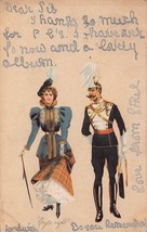 &quot;Eyes RIGHT&quot;-UNIFORMED Soldier Looks At Beautiful Woman~Military Comic Postcard - £4.64 GBP