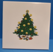 Vintage Franciscan Ceramic Christmas Tree Trivet Tile - £19.43 GBP