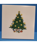 Vintage Franciscan Ceramic Christmas Tree Trivet Tile - £19.54 GBP