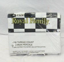 Checks Black White Auto Racing Cannon Royal Family Katja Queen Flat Sheet  - £58.74 GBP