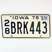 1976 United States Iowa Delaware County Passenger License Plate 28 BRK443 - $11.87