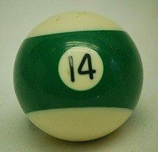 Pool Table Billiard Ball #14 Green Stripe Vintage Replacement Piece - $12.86