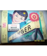 Vintage Flashing Road Barrier Tin Metal Sign Mint in Box pressed steel t... - $665.24 MXN
