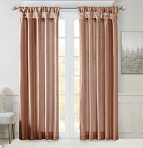 Madison Park Emilia Faux Silk Curtain with DIY Twist Tab Top,50x95,Spice... - $20.00