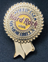 Hard Rock Cafe Official Memorabilia Pin Golden Ribbon LE 500 -- 1" x 1.5" Error - $18.53