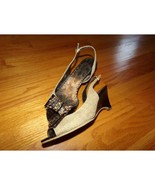 J Renee brown/gold sling back peep toe wedges 8 M Excellent condition - $14.17 CAD