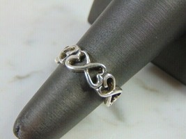 Womens Vintagee Estate Sterling Silver Heart Ring 2.5g E5007 - £23.55 GBP