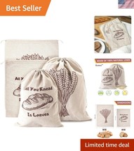 Eco-Friendly Reusable Linen Bread Bag Set - Perfect Gift for Bakers &amp; Hosts - $42.00